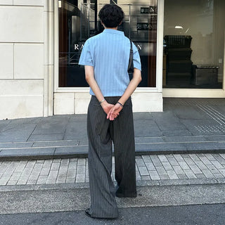 Striped wide slacks