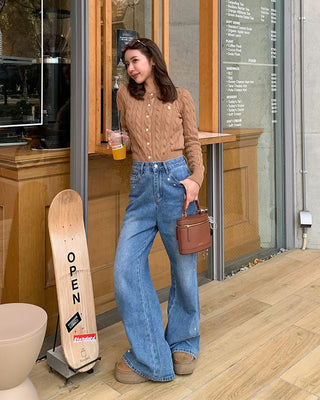 Heart Stud Point Denim Pants