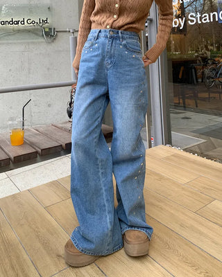 Heart Stud Point Denim Pants
