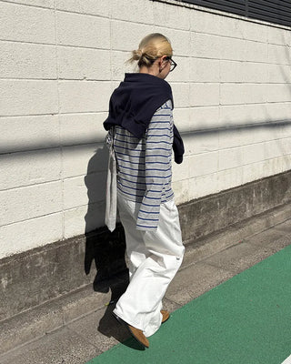 Drop shoulder polo neck sweatshirt