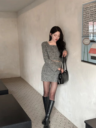 [SET] Boucle Tweed Set-up