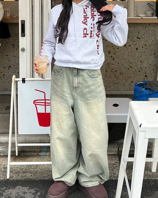 Vertical Lighting Semi-Cropped Hoodie