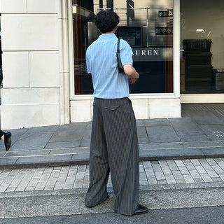 Striped wide slacks