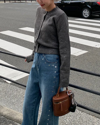 Heart Stud Point Denim Pants