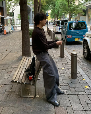 Slit wide pants