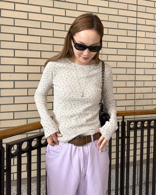 Floral waffle t-shirt