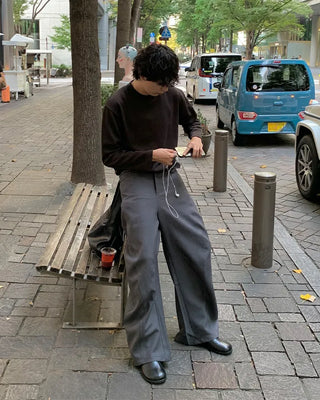 Slit wide pants