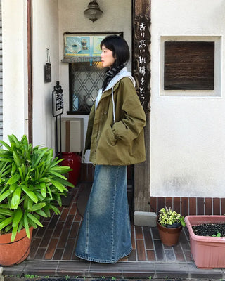 Maxi Slit Denim Long Skirt