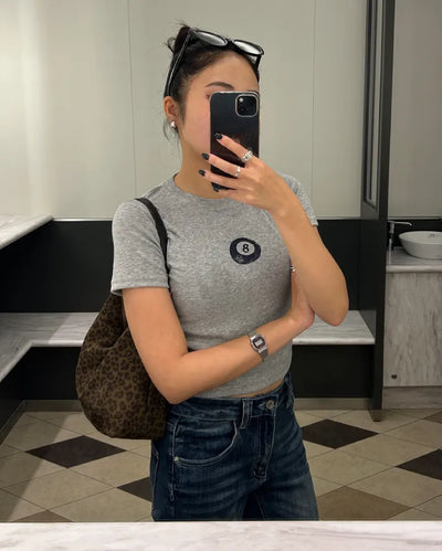8 Ball Stamp Lettering Half T-Shirt