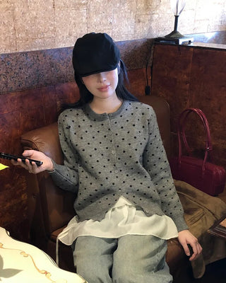 Polka Dot Round Cardigan