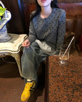 Polka Dot Round Cardigan