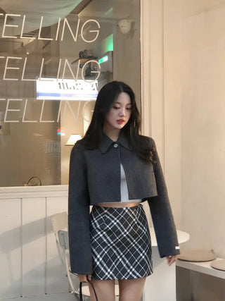 Checkered mini skirt