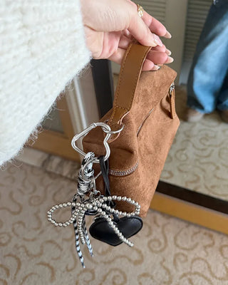 Heart Ribbon Chain Keyring