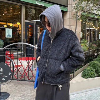 (Unisex) Shaggy Round Zip Jacket