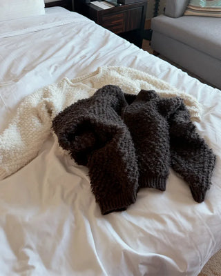 Fleece V-neck Round Cardigan