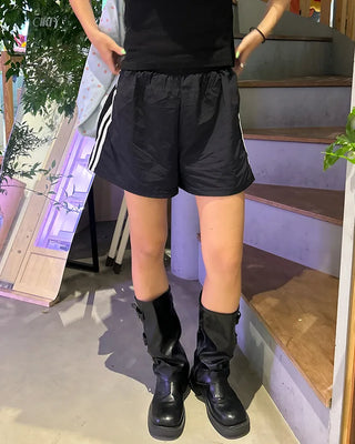 2-line elastic waist shorts