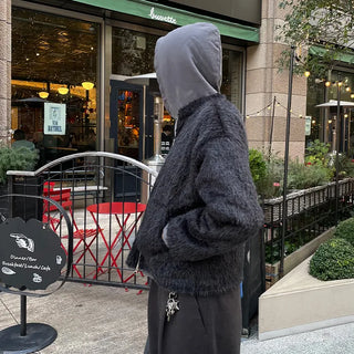 (Unisex) Shaggy Round Zip Jacket
