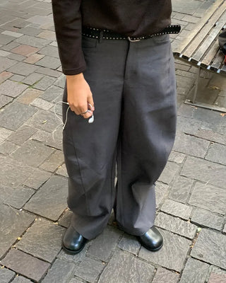 Slit wide pants