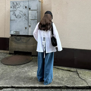 Back slit ribbon knit