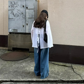 Back slit ribbon knit
