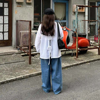 Back slit ribbon knit