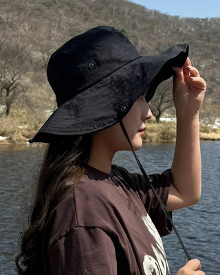 Wide-brimmed safari hat