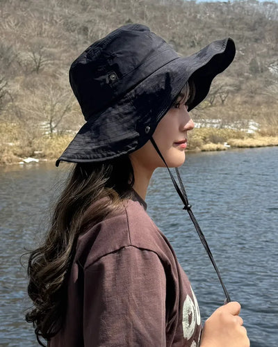 Wide-brimmed safari hat