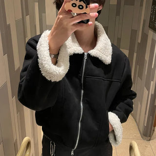 Boa bicolor suede jacket