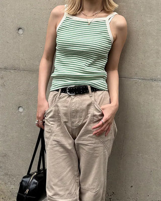 Striped ribbed camisole