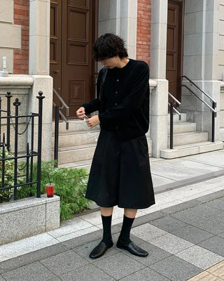 Basic round-button cardigan