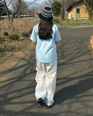 Bordered perforated bucket hat