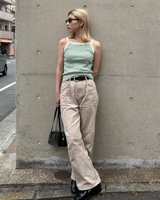 Striped ribbed camisole