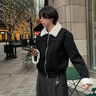 Boa bicolor suede jacket