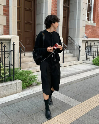 Basic round-button cardigan