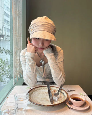 Henry Scooped Neck Flower Thermal Long T-Shirt