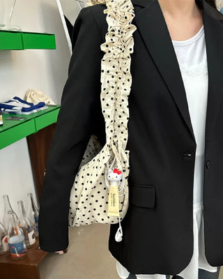 3-Way Dot Drawstring Shoulder Bag