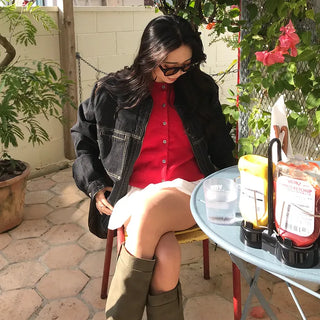 Waist draw balloon mini skirt