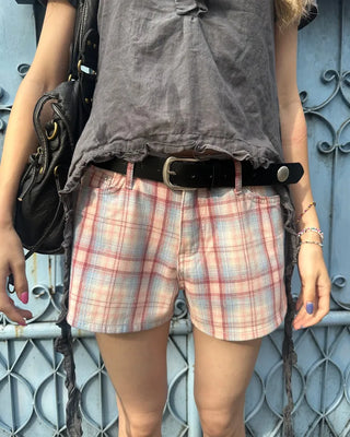 Windowpane check shorts
