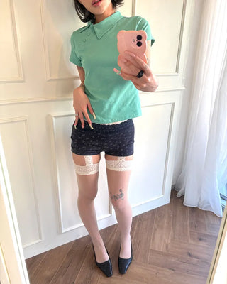 Unique Polo Neck Short Sleeve T-Shirt