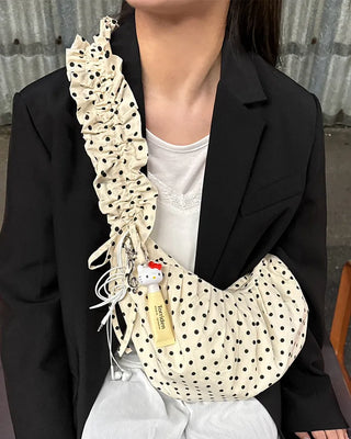 3-Way Dot Drawstring Shoulder Bag