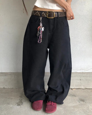 Patch button hem side outseam cotton pants