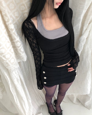 See-through bolero cardigan