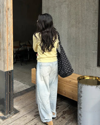 Polka Dot Tote Shoulder Bag
