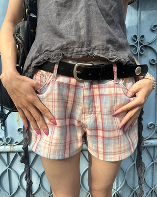 Windowpane check shorts