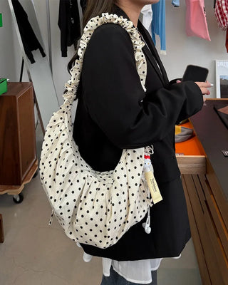 3-Way Dot Drawstring Shoulder Bag