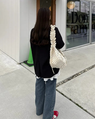 3-Way Dot Drawstring Shoulder Bag