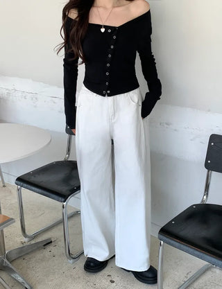 One-shoulder shirred T-shirt