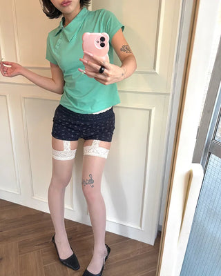 Unique Polo Neck Short Sleeve T-Shirt