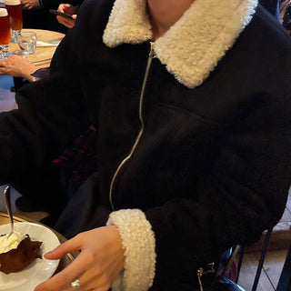 Boa bicolor suede jacket
