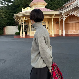 (Unisex) Raglan High Neck Zip Cardigan